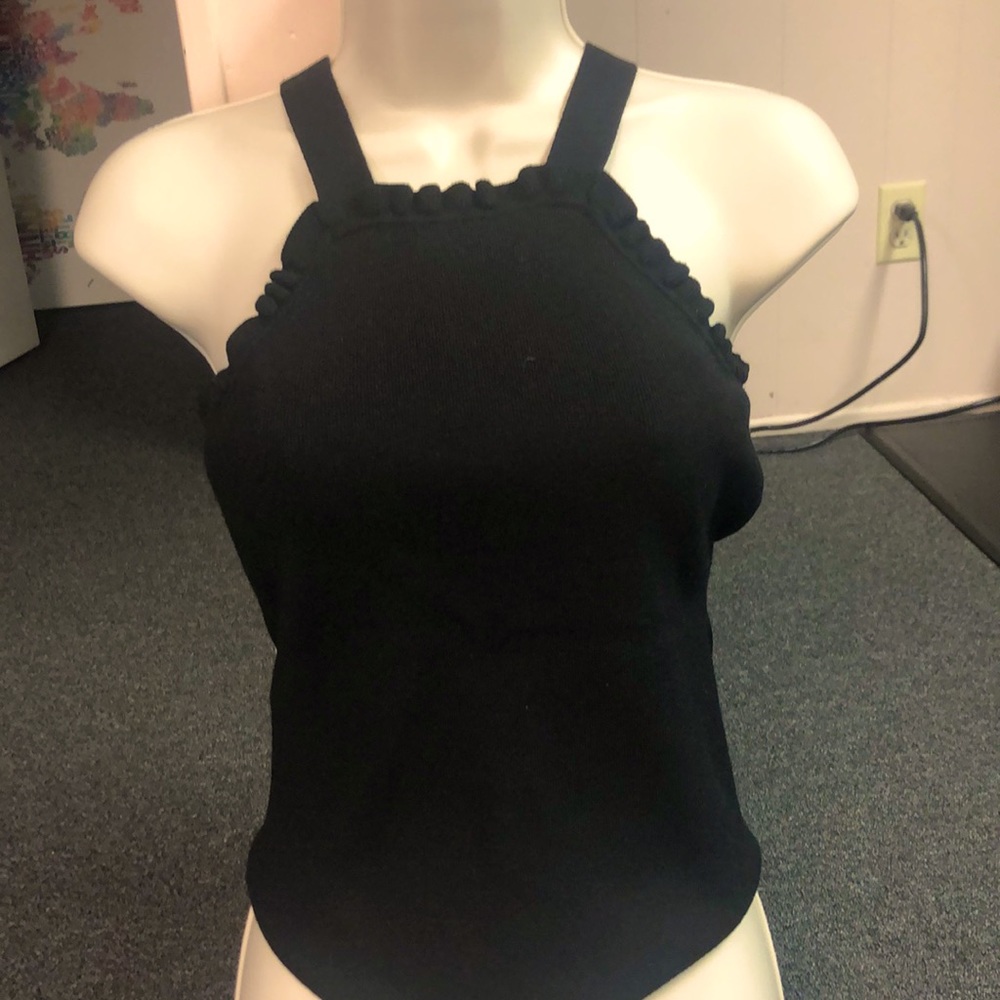 Milly Size P Black Sleeveless Sweater